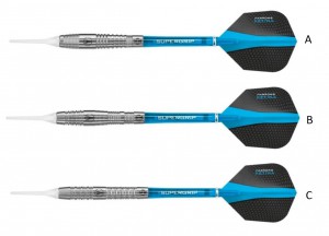 Harrows šipky AERO 90%, softip, 18g, sada, doprodej