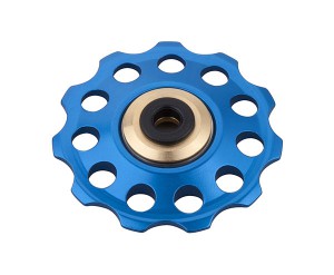 PRO-T kladka s průmyslovým ložiskem, děrovaná dural 11 zubů, modrá, 16888