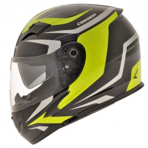 CASSIDA moto přilba Integral 2.0, černá-šedá-fluo žlutá, M140-166