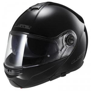LS2 výklopná moto přilba Strobe, černá lesk,  503251012