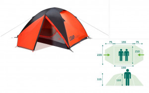 Loap turistický stan AXES 2, pro 2 osoby, TO2178E07T