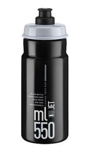 Elite cyklo láhev Jet 0,55 L, černá-šedé logo, 26295