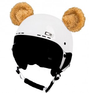 CrazyEars na ski i cyklo helmu MEDVÍDEK, hnědý, č. 44