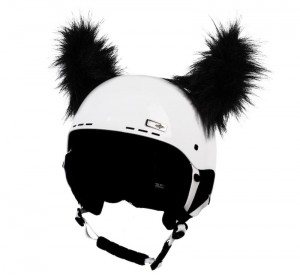 CrazyEars na ski i cyklo helmu ROHY chlupaté, černé, 52