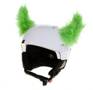 CrazyEars na ski i cyklo helmu Rohy chlupaté, zelené, č. 51