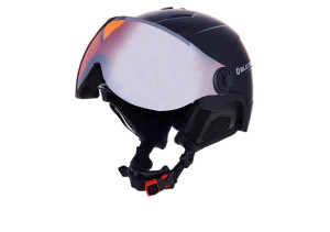 Blizzard lyžařská přilba DOUBLE VISOR,  black matt / orange lens