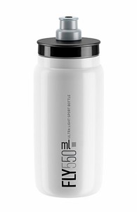 Elite láhev Fly 0,55 L, bílá, šedé logo, 26256