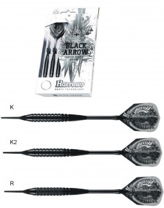 Harrows šipky BLACK ARROW, softip, 18g, sada