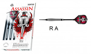 Harrows šipky Assassin 85%, softip, 20g, sada