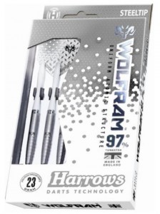 Harrows šipky WOLFRAM 97%, steeltip, 23g, sada