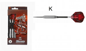 Harrows šipky Assassin Heavy 80%, steeltip, 31g, sada