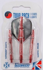 Harrows letky a násadky, Twin Pack red medium, sada