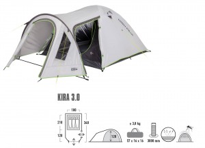 High Peak turistický stan KIRA 3, pro 3 osoby, model 2022