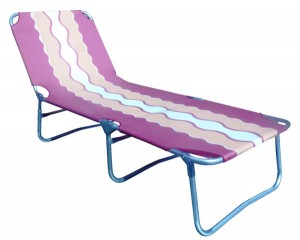 Jihokov skládací lehátko VAJGAR, AL, potah cihlová