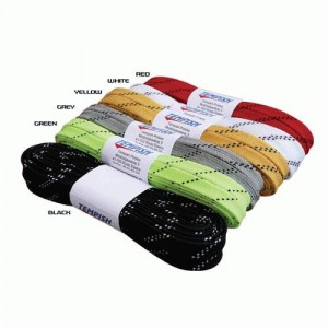 Tempish voskované tkaničky do hokej bruslí, pár, ploché