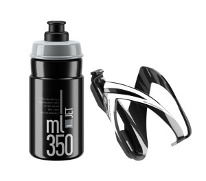 Elite láhev dětská 0,35 L + košík ELITE Kit Ceo Jet dětský, černá, 26343