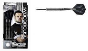 Harrows šipky Luke Woodhouse 90%, steeltip, 21g, sada