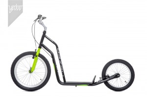 Yedoo koloběžka Mezeq V brake,  20"/16", Black/Green, nafukovací kola + DÁREK