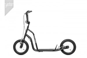 Yedoo koloběžka Ox, Black/Silver, nafukovací kola 12"/12" + DÁREK