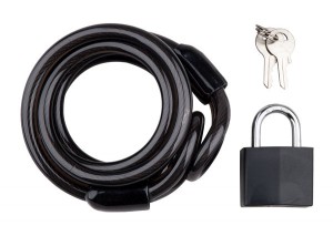 PRO-T spirálové lanko M10 x 180cm s visacím zámkem, 23008