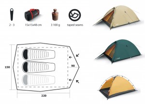 Trimm turistický stan COMET, 2-3 osoby, durawrap
