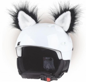 CrazyEars na ski i cyklo helmu KOČKA, černá,  č. 22