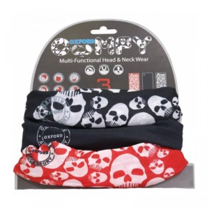 OXFORD univerzální multifunkční nákrčník Comfy 3-pack, skulls, M167-COMFY
