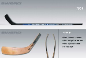 Swerd hokejka na hokejbal HOCKEYBALL 1001, zahnutí typ 23